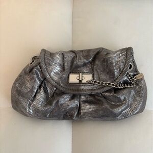 Nine West Silver Chain-Embellished Women's Bag Clutch